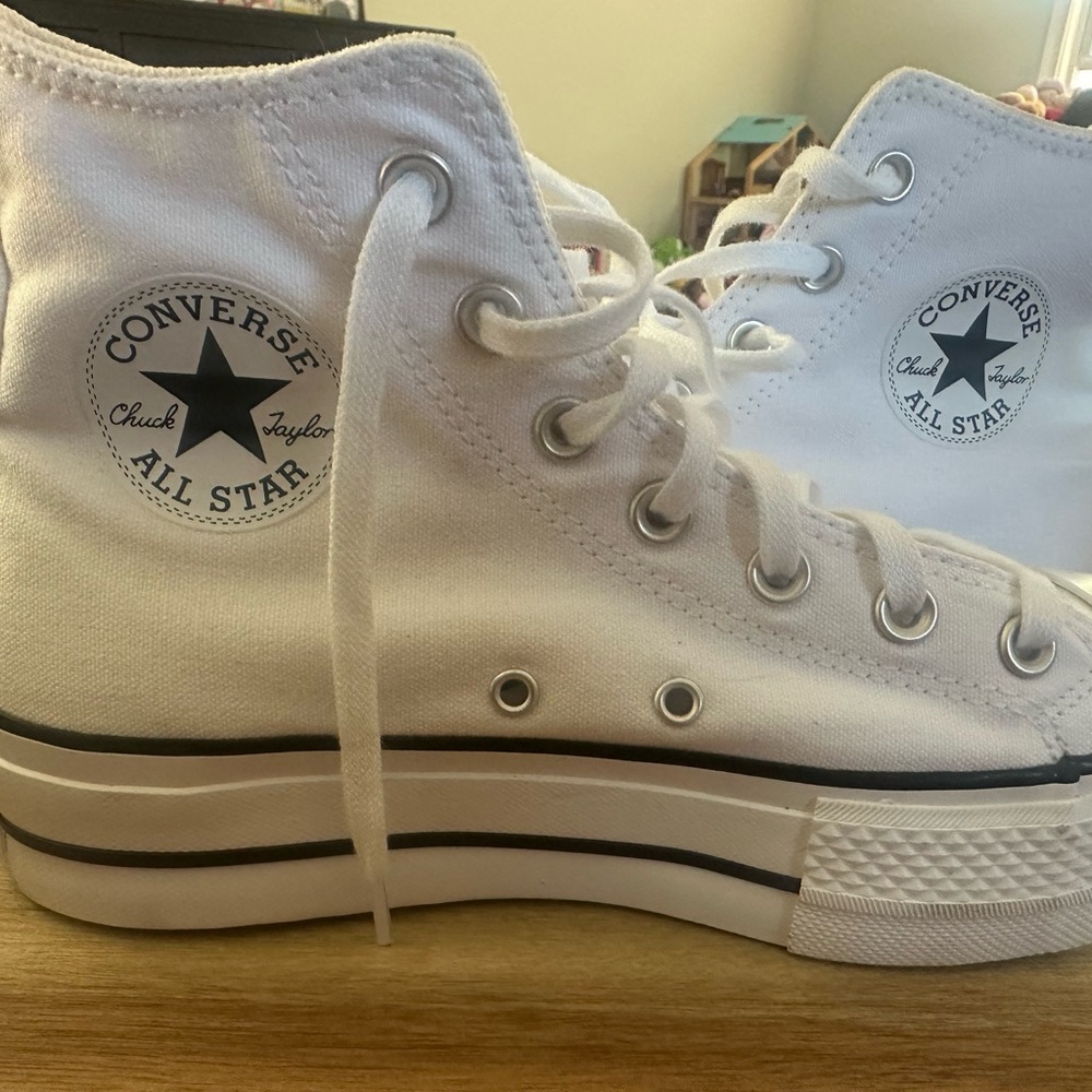 Converse Chuck Taylor All Star White High-Top Platform Sneakers